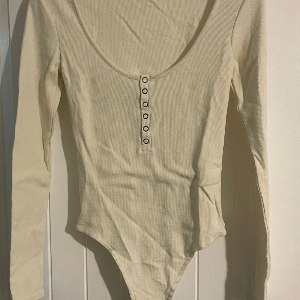 Organic Cotton Blend Cream Bodysuit